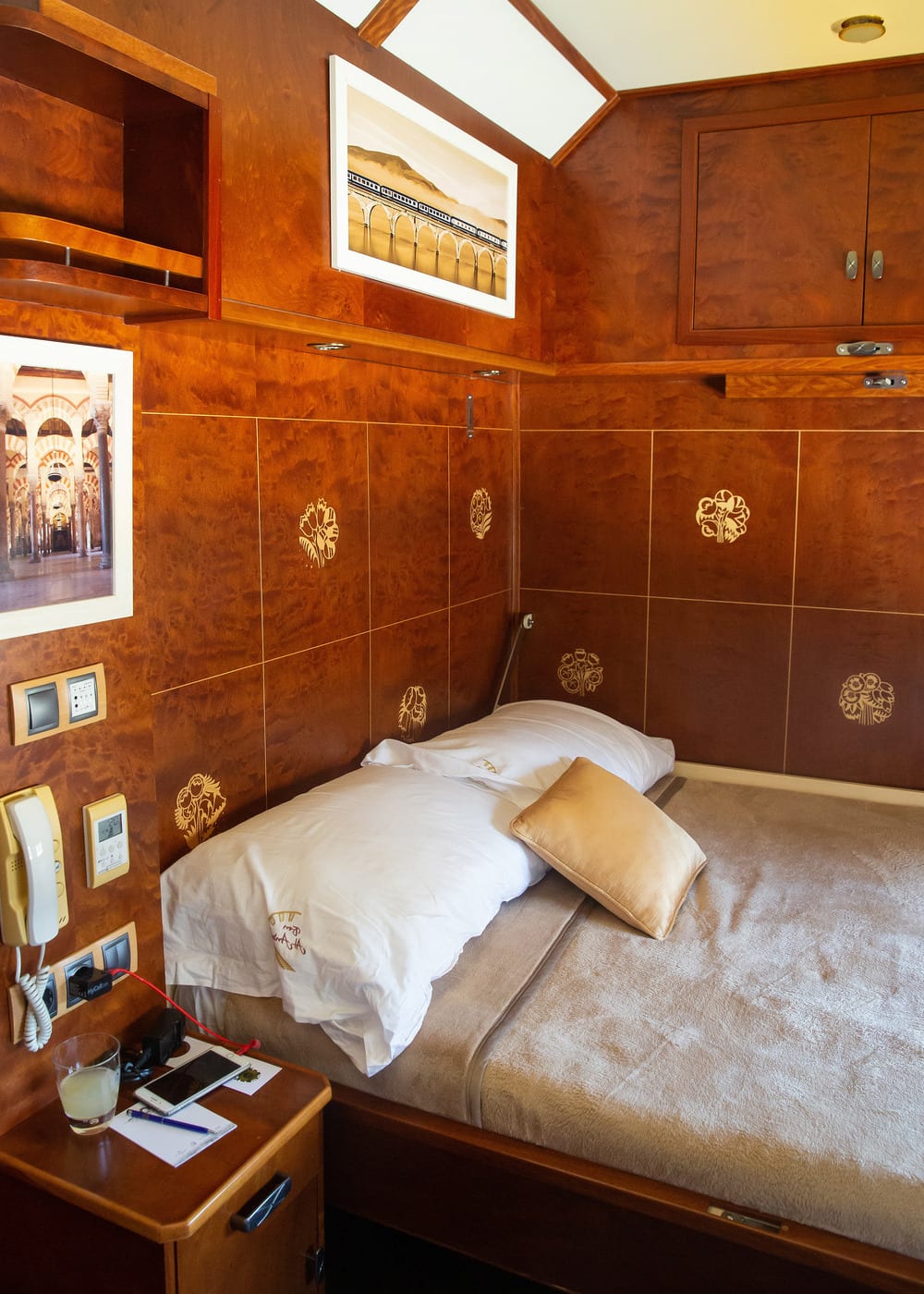 Cabin aboard the Al Ándalus with double bed