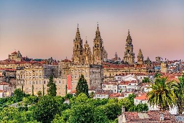Kathedrale von Santiago de Compostela bei Sonnenaufgang